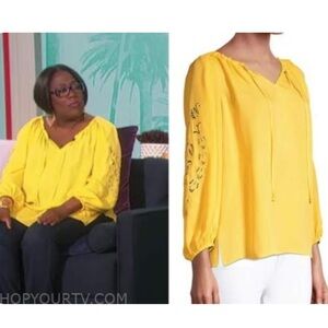 Kobi Halperin Paulina Cutout Silk Blouse Yellow size M